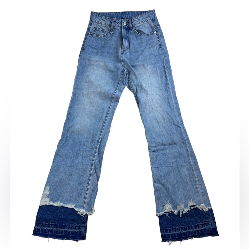 Cider Straight Jeans Layered Ripped Detail S70-18